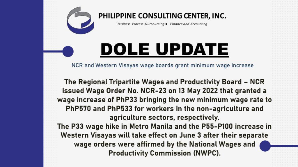 NCR and Western Visayas wage boards grant minimum wage increase